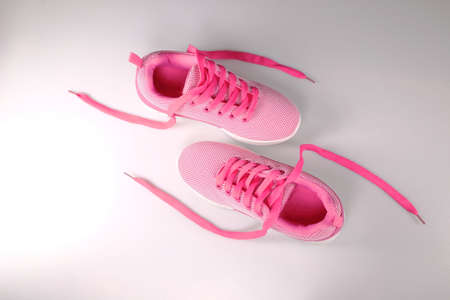 Pair of Pink Sneakersの写真素材