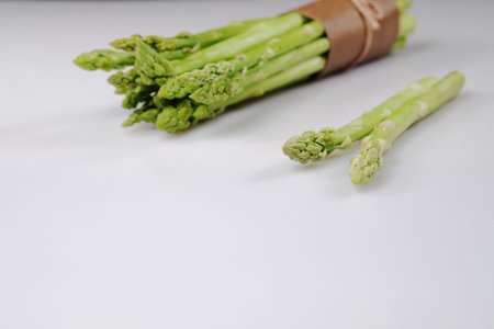asparagus isolated on a white backgroundの写真素材