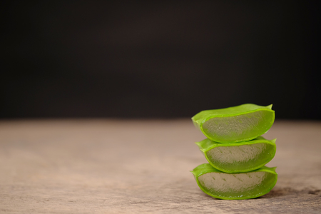 aloe vera fresh leaf. isolated over whiteの写真素材