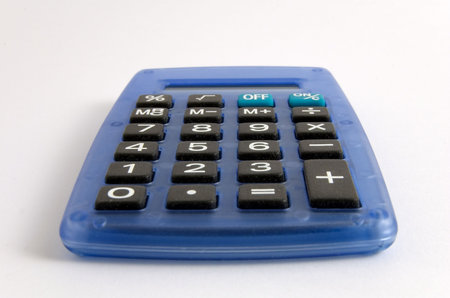 Office calculator isolated on white