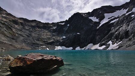 Lake above Canyon Creek, Ahuriri, Canterbury, New Zealandの写真素材