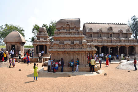 Famous Mahabalipuram landmark ON 28 dEC 2019 world heritage - Shore temple, world heritage site in Mahabalipuram,South Indiaのeditorial素材