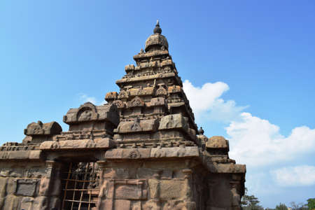 Famous Mahabalipuram landmark ON 28 dEC 2019 world heritage - Shore temple, world heritage site in Mahabalipuram,South Indiaのeditorial素材