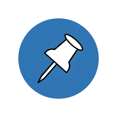 Pushpin icon on blue background. Vector illustration. Eps 10.のイラスト素材