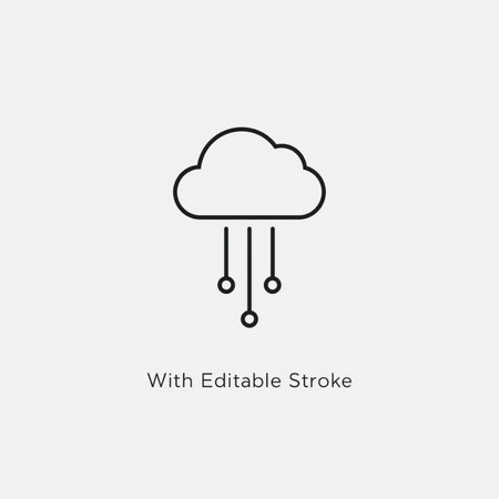 Cloud computing line icon, vector illustration, eps10, editable stroke