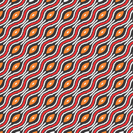 Seamless geometric pattern with wavy lines. Vector illustration.のイラスト素材