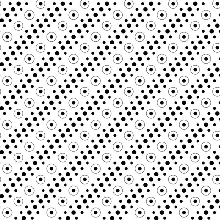 Seamless Black and White Polka Dots Pattern. Vector Backgroundのイラスト素材