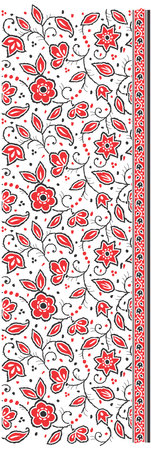 Floral seamless pattern with flowers, leaves and berries. Vector illustration.のイラスト素材