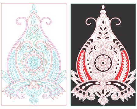 Ornament beautiful card with mandala. Geometric element made in vectorのイラスト素材
