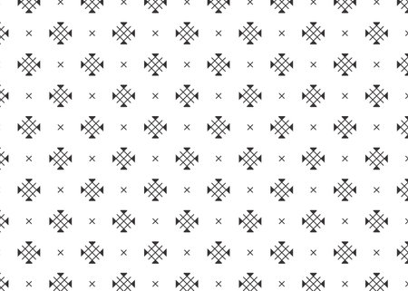 Seamless geometric pattern. Black and white background. Vector illustration.のイラスト素材