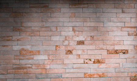 Light brick wall texture. Background small brick with imitation of marble.