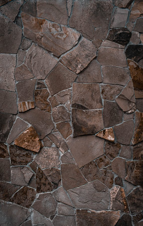 Masonry texture. Background wall stone coffee color.