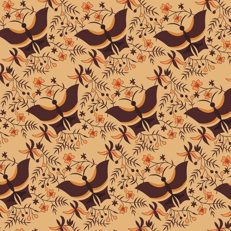 Indonesia Farmer Batik Motifのイラスト素材