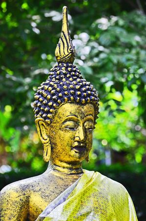 The Golden Buddha Statue in ChiangMai temple, Thailand.の写真素材