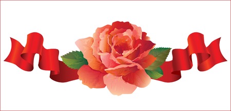rose with ribbonsのイラスト素材