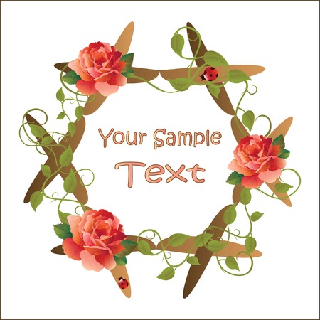 frame for picture with roseのイラスト素材