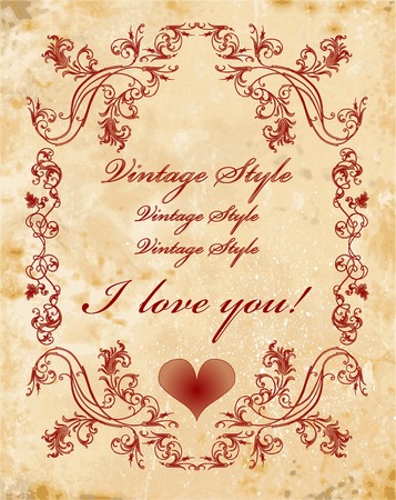 vinage valentines day cardのイラスト素材