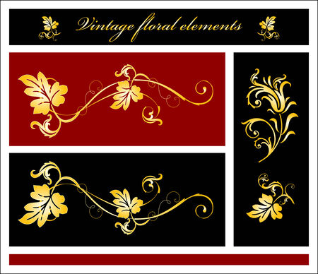 floral elementsのイラスト素材