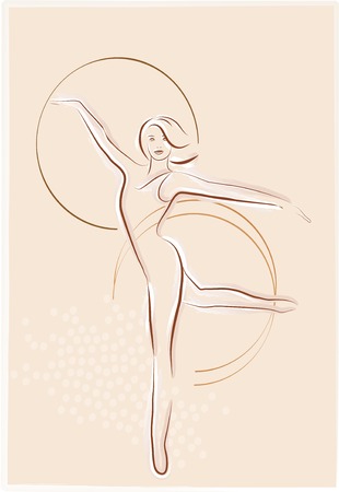 girl with gymnastic hoopsのイラスト素材