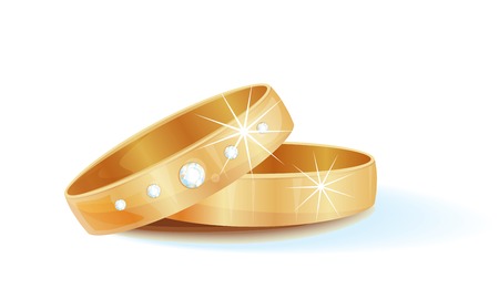 gold wedding rings のイラスト素材