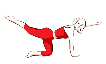 girl doing shaping exerciseのイラスト素材