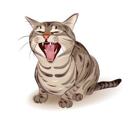 Yelling tabby catのイラスト素材