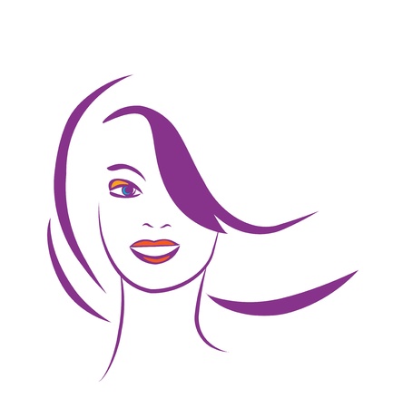 stylized portrait of beautiful young woman のイラスト素材