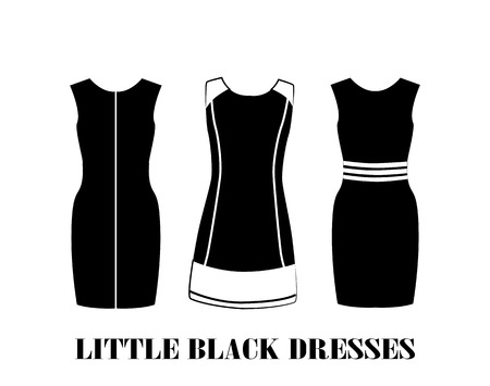 set of  little black dressesのイラスト素材