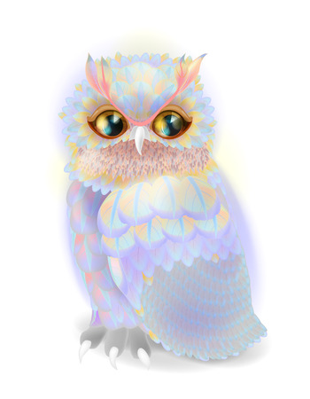 Decorative owl. It may be used for design of a t-shirt, bag, postcard, a poster and so on.のイラスト素材