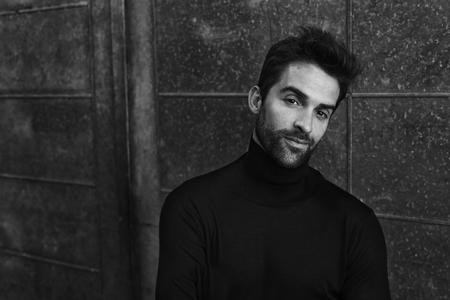 Man in sweater, portraitの写真素材