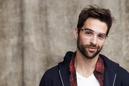 Glasses guy in hoodie, smiling