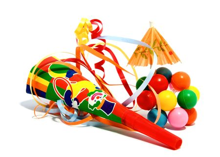 party stuff isolated on a white backgroundの写真素材