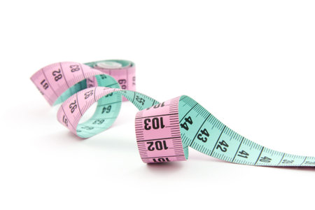 colorful measure tape isolated on white background