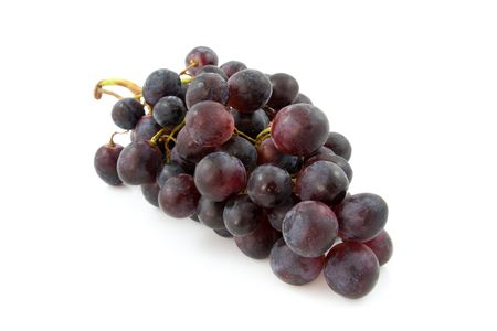 Cluster of fresh blue grapes isolated on white backgroundの写真素材
