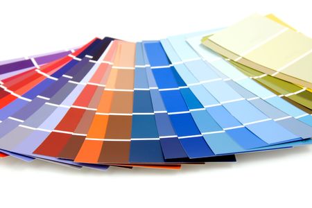 color samples for painting over white backgroundの写真素材