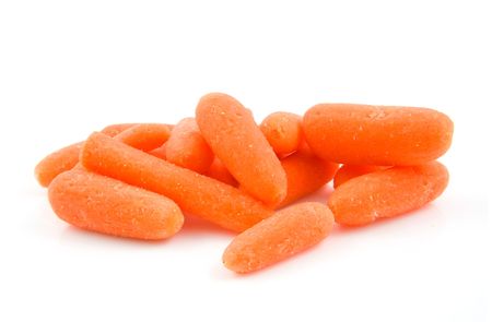 Fresh raw carrots isolated on white backgroundの写真素材