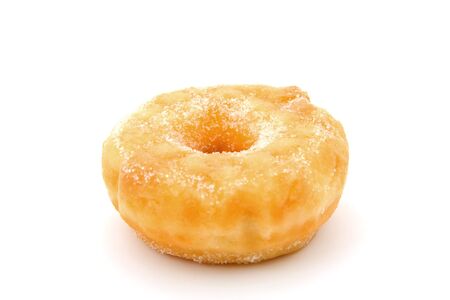 Delicious sugar donut isolated on white backgroundの写真素材