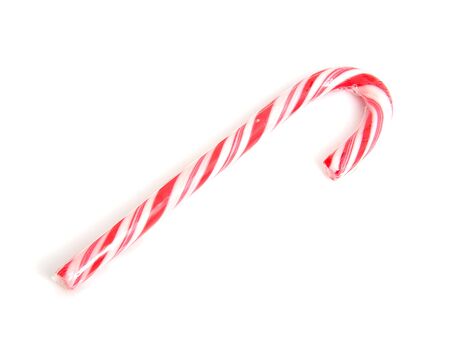 traditional christmas candy cane over white backgroundの写真素材