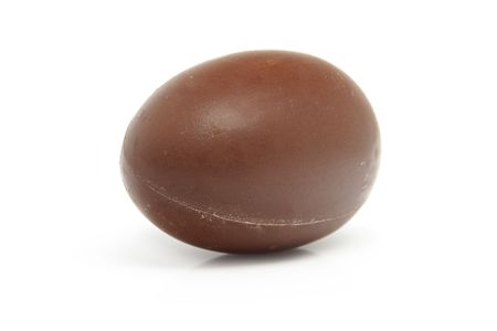 One chocolates easter egg isolated on white backgroundの写真素材
