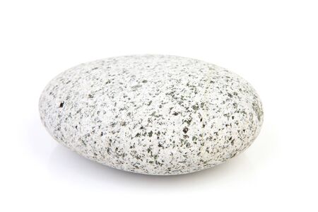 one grey stone isolated on white backgroundの写真素材