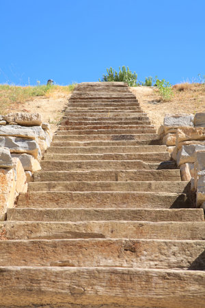 outdoors nature stairs to blue  sky