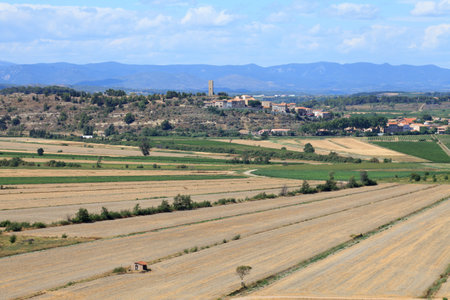The Oppidum d'EnsÃ©rune is an ancient hill-town (or oppidum) near the village of Nissan-lez-EnsÃ©rune, France,の写真素材