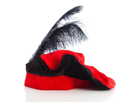 red with black hat of Zwarte Piet, typical Dutch event in december, isolated on white background 
の写真素材