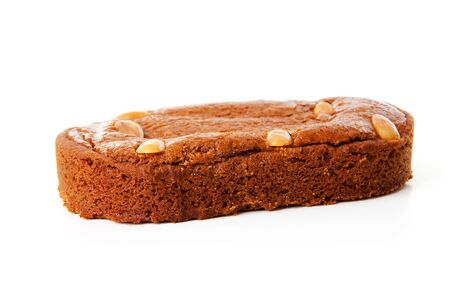 Dutch filled gingerbread cake over white background 
の写真素材
