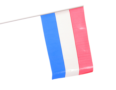 Dutch flag over white backgroundの写真素材