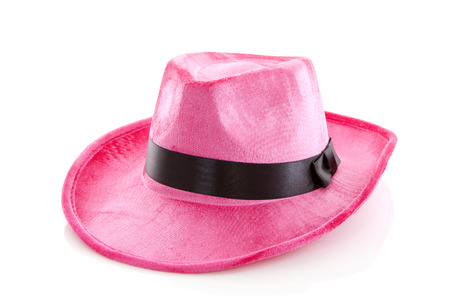 Pink hat over white backgroundの写真素材