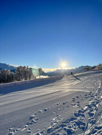 winter mountain landscapeの写真素材