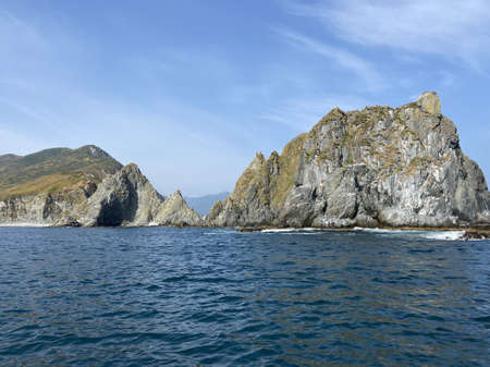 rocky coast of the seaの写真素材