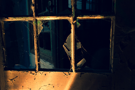 Broken windowの写真素材