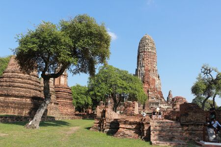 wat mongkol bophit temple ayutthaya ,wat mahathatのeditorial素材